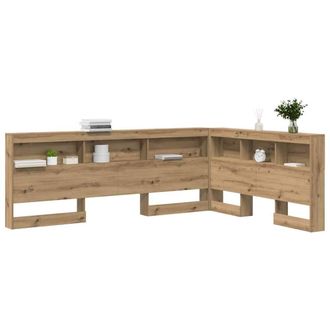 Berkfield Home Storage Headboard with Shelf Artisan oak 140 cm Engineered wood in Brown