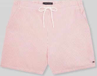 Tommy Hilfiger Regular Fit Badehose mit Label Stitching in Rot, Gr&ouml;&szlig;e XXL