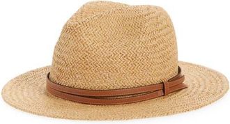 Nordstrom Packable Woven Straw Panama Hat in Natural at Nordstrom, Size Large