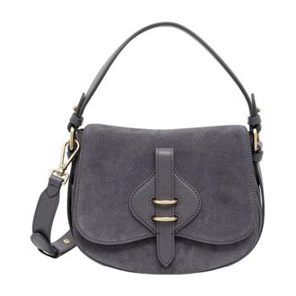 Coccinelle Mavery Suede Crossbody Bag - Dames - Tassen - Grijs - Maat: ONE Size Su&egrave;de
