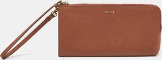 DKNY Dkny Brown Leather Wristlet Wallet