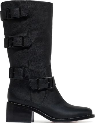Bernardo Bernardo 1946 65mm triple-buckle leather boots - women - Leather/Leather/Leather - 6.5 - Black