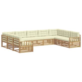 vidaXL Conjunto De Sof&aacute;s De Exterior 9 Uds. Blanco Y Crema Vidaxl