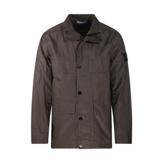 Stone Island Light Jackets, male, Brown, Size: L Field Jacket