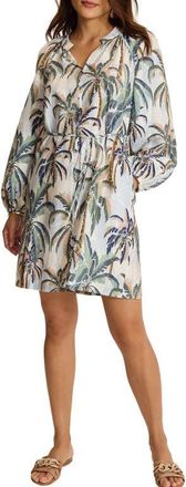 Tommy Bahama Palm Oasis Long Sleeve Short Dress in Opal Surf at Nordstrom, Size X-Small