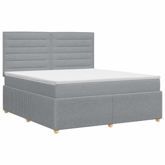 vidaXL Letto Box Spring Con Materasso Grigio Chiaro 140 X 190 Cm Vidaxl