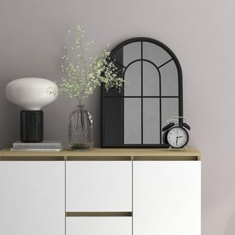 vidaXL Espejo Hierro Negro Para Uso Interior 60x45 Cm Vidaxl