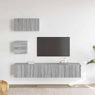 Berkfield Home Modern 4 Piece TV Cabinet Set Grey Sonoma Engineered Wood