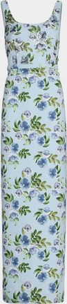 Sachin & Babi Lana Floral Faille Column Gown