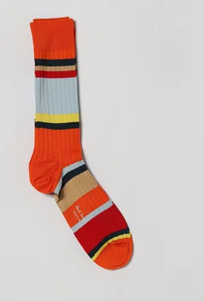 Paul Smith Multicolor Striped Organic Cotton Ribbed Socks