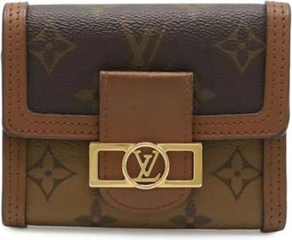 Louis Vuitton Pre-owned Dauphine Compact Monogram Trifold Wallet - Dames - Vintage Accessoires - Bruin - ONE Size - Vintage
