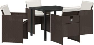 vidaXL Garden Dining Set 5 pcs Brown Poly Rattan Vidaxl