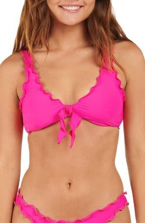 Citrus Solid Merrow Bralette Bikini Top in Bright Pink at Nordstrom Rack, Size X-Small