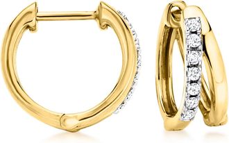 Ross-Simons Lab-Grown Diamond Double-Hoop Earrings in 18kt Gold Over Sterling