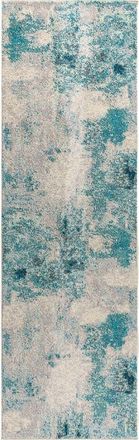Jonathan Y Designs Contemporary POP Modern Abstract Vintage Area Rug in Ivory-Blue at Nordstrom, Size 2Ft 0In X 8Ft 0In