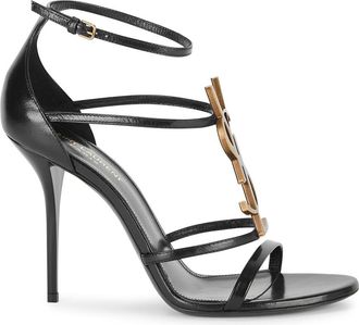 Saint Laurent Cassandra 100 Leather Sandals - Black - 5