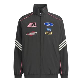 adidas Moto Sports Oversize Jacket Asia Sizing Black Pink KG6676