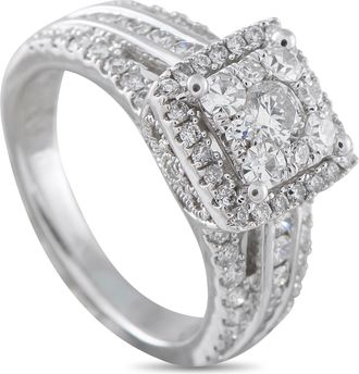 Luxury Bazaar 14K White Gold 1.30 ct Diamond Ring MF12-011526