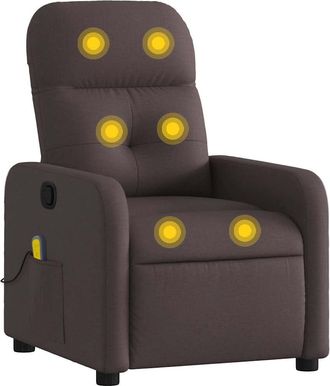 vidaXL Vidaxl - Sill&oacute;n De Masaje Reclinable De Tela Marr&oacute;n Oscuro