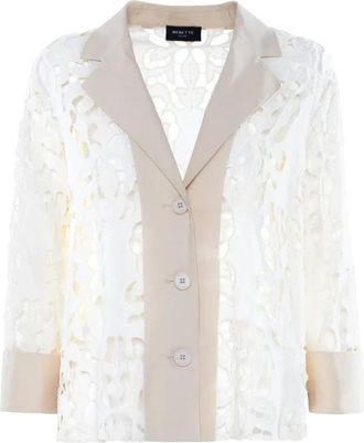 Nenette Bruni Jacket - Dames - Blazers - Beige - L - Katoen - Jassen