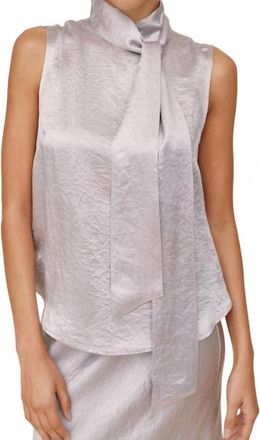 Bella Dahl Scarf Neck Blouse In Silver