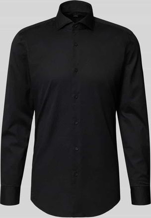 HUGO BOSS Slim Fit Businesshemd aus reiner Baumwolle Modell H-HANK-SP in Black, Gr&ouml;&szlig;e 38