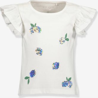 Blue Seven T-Shirt mit Obst und Pailletten M&auml;dchen BLUE SEVEN wei&szlig;