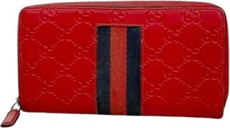 Gucci Pre-owned Wallets, female, Red, Size: ONE SIZE Pre-owned Leather Wallet