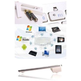 Trade Shop Trade Shop - Teclado Bluetooth Italiano Blanco-mela Bluetooth Silenciado Ipad, Smartphone