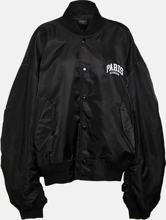 Balenciaga Paris satin varsity jacket
