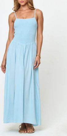 L*Space Misha Smocked Bodice Cover-Up Cotton Maxi Dress in Tourmaline at Nordstrom, Size X-Large