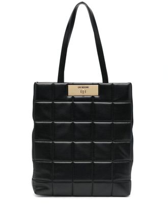 Love Moschino quilted shoulder bag - women - Polyurethane - OS - Black