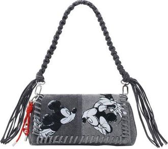 Desigual Mickey & Minnie Denim Crossbody Bag in Dark Grey at Nordstrom