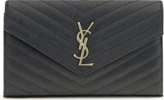Saint Laurent Womens Matelass&eacute; Leather Shoulder Bag Black Calfskin