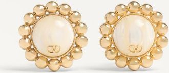 Valentino Garavani Orecchini Pas Plus In Metallo E Perla Donna ORO/CREMA UNI