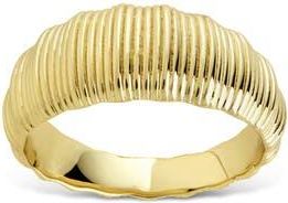 Sterling Forever Guiliana Ripple Textured Band Ring in Gold at Nordstrom Rack, Size 8