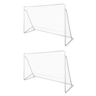 vidaXL Balizings De F&uacute;tbol Con Redes 2 Pcs Steel 240x90x150 Cm