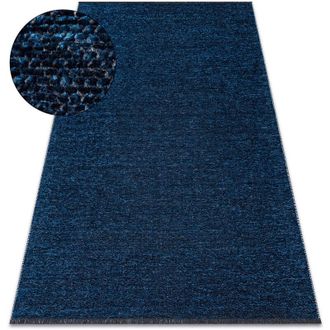 RugsX Rugsx - Alfombra Florence 24021 Un Color, Glamour, Tejido Plano, Flecos - Azul Oscuro Blue 118x170 Cm
