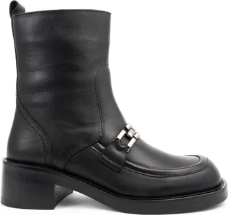 Sergio Moretti Casual Zwarte Enkellaarsjes - Dames - Enkellaarsjes - Zwart - 41 EU - Leer - Schoenen
