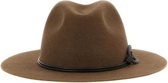 Brunello Cucinelli Brown Textured Fedora Hat