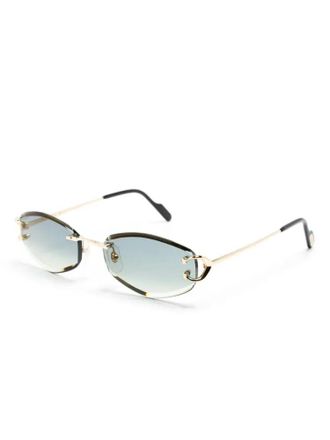 Cartier CT0467S Rimless Gold Metal Sunglasses - Gold