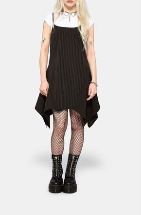 Disturbia Alecto Pinstripe Mini Dress in Black at Nordstrom, Size 10