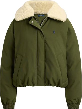 Polo Ralph Lauren Cropped Oversized Shearling Collar Puffer Jacket