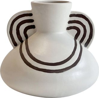 TOV Furniture Tov Furniture Ceramic Line Art Wide-Bodied Vase