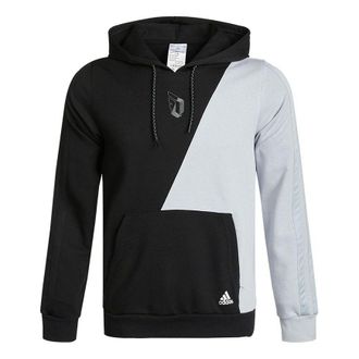 adidas Dame Vis Hood Casual Sports Colorblock Hooded Pullover Black Gray GT0216