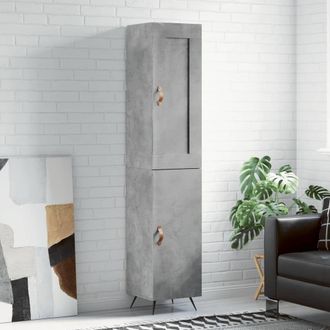 Berkfield Home Highboard Concrete Grey 34.5x34x180 cm Engineered Wood