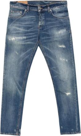 Dondup Straight Jeans - Heren - Regular Fit Jeans - Blauw - W34 - Leer - Jeans