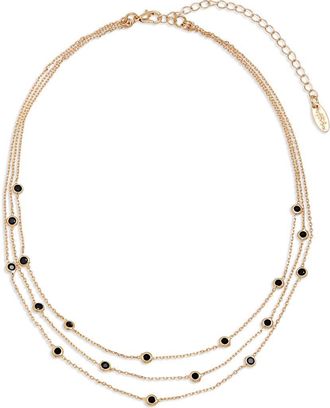 Ettika Crystal Station Layered Necklace in Black at Nordstrom