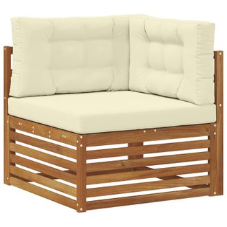 vidaXL Sof&aacute; Esquinero De Exterior Madera De Acacia S&oacute;lida Natural Vidaxl