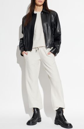 Versace Leather Jacket, Womens, Black